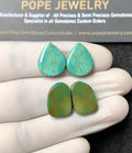 Natural Tibetan Turquoise Gemstone Smooth Mix Shape Cabochon High Quality Loose Gemstones For Jewelry Making 15-16 MM Size 2 Pair V2863