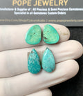 Natural Tibetan Turquoise Gemstone Smooth Mix Shape Cabochon High Quality Loose Gemstones For Jewelry Making 14-18 MM Size 2 Pair V2864