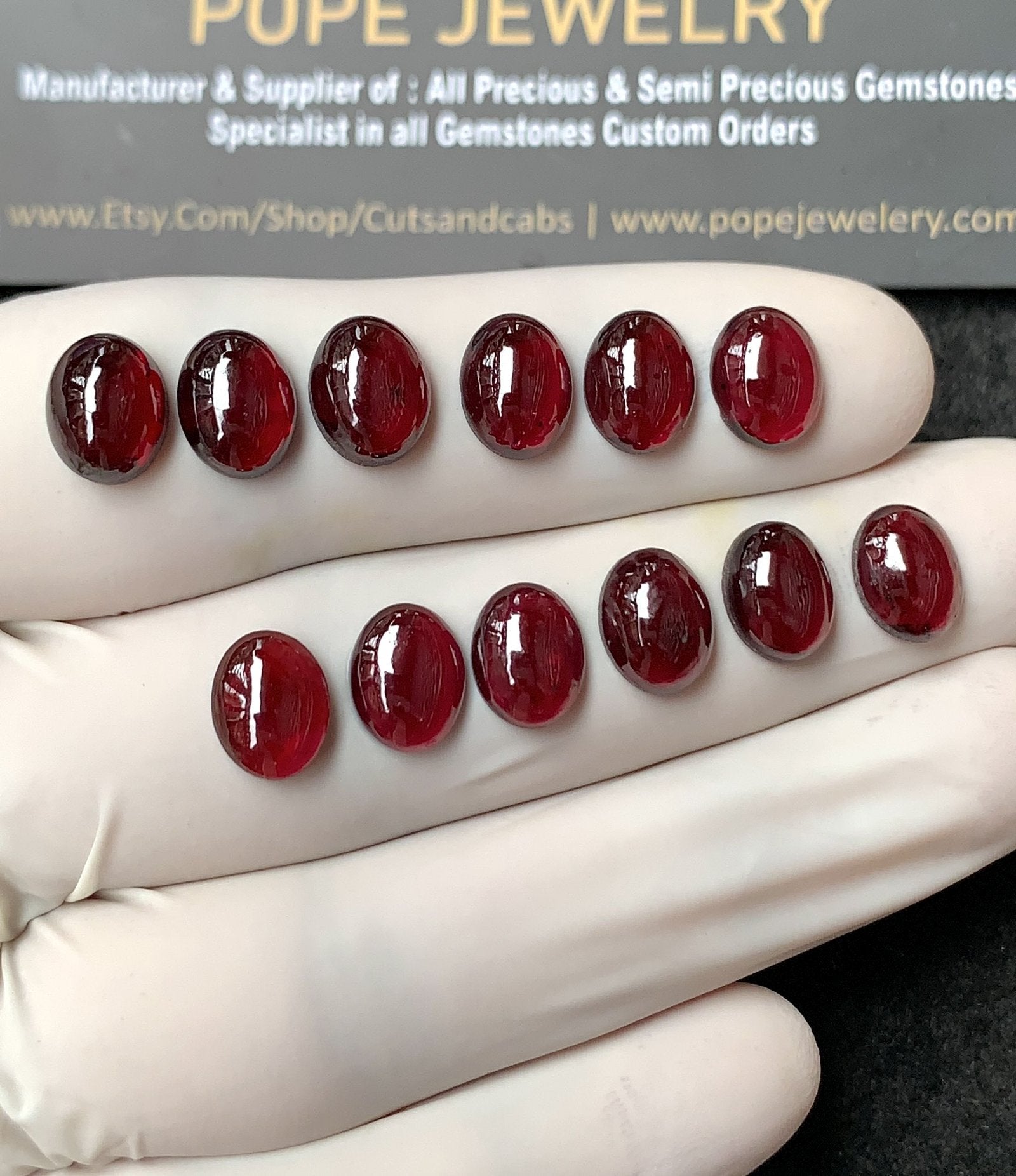 Natural Garnet Gemstone Smooth Oval Shape Cabochon High Quality Loose Gemstones For Jewelry Making 9x7 MM Size 12 Pc V2867