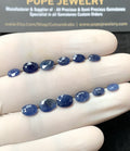 Natural Blue Sapphire Gemstone Faceted Oval Shape High Quality Loose Gemstones For Jewelry Making 6-8 MM Size 12 Pc V2871