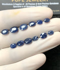 Natural Blue Sapphire Gemstone Faceted Oval Shape High Quality Loose Gemstones For Jewelry Making 6-8 MM Size 12 Pc V2872
