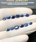Natural Blue Sapphire Gemstone Faceted Oval Shape High Quality Loose Gemstones For Jewelry Making 5-8 MM Size 12 Pc V2874