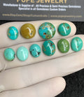 Natural Tibetan Turquoise Gemstone Smooth Mix Shape Cabochon High Quality Loose Gemstones For Jewelry Making 10-13 MM Size 10 Pcs V2877