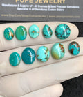 Natural Tibetan Turquoise Gemstone Smooth Mix Shape Cabochon High Quality Loose Gemstones For Jewelry Making 9-12 MM Size 10 Pcs V2878
