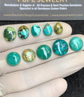 Natural Tibetan Turquoise Gemstone Smooth Mix Shape Cabochon High Quality Loose Gemstones For Jewelry Making 9-13 MM Size 10 Pcs V2879