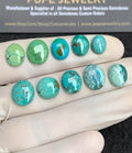Natural Tibetan Turquoise Gemstone Smooth Mix Shape Cabochon High Quality Loose Gemstones For Jewelry Making 9-12 MM Size 10 Pcs V2880