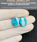 Natural American Turquoise Gemstone Smooth Oval Shape Cabochon High Quality Loose Gemstones For Jewelry Making 16x12 MM Size 1 Pair V2882