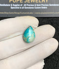 Natural Tibetan Turquoise Gemstone Smooth Pear Shape Cabochon High Quality Loose Gemstones For Jewelry Making 17x13x5 MM Size V2886