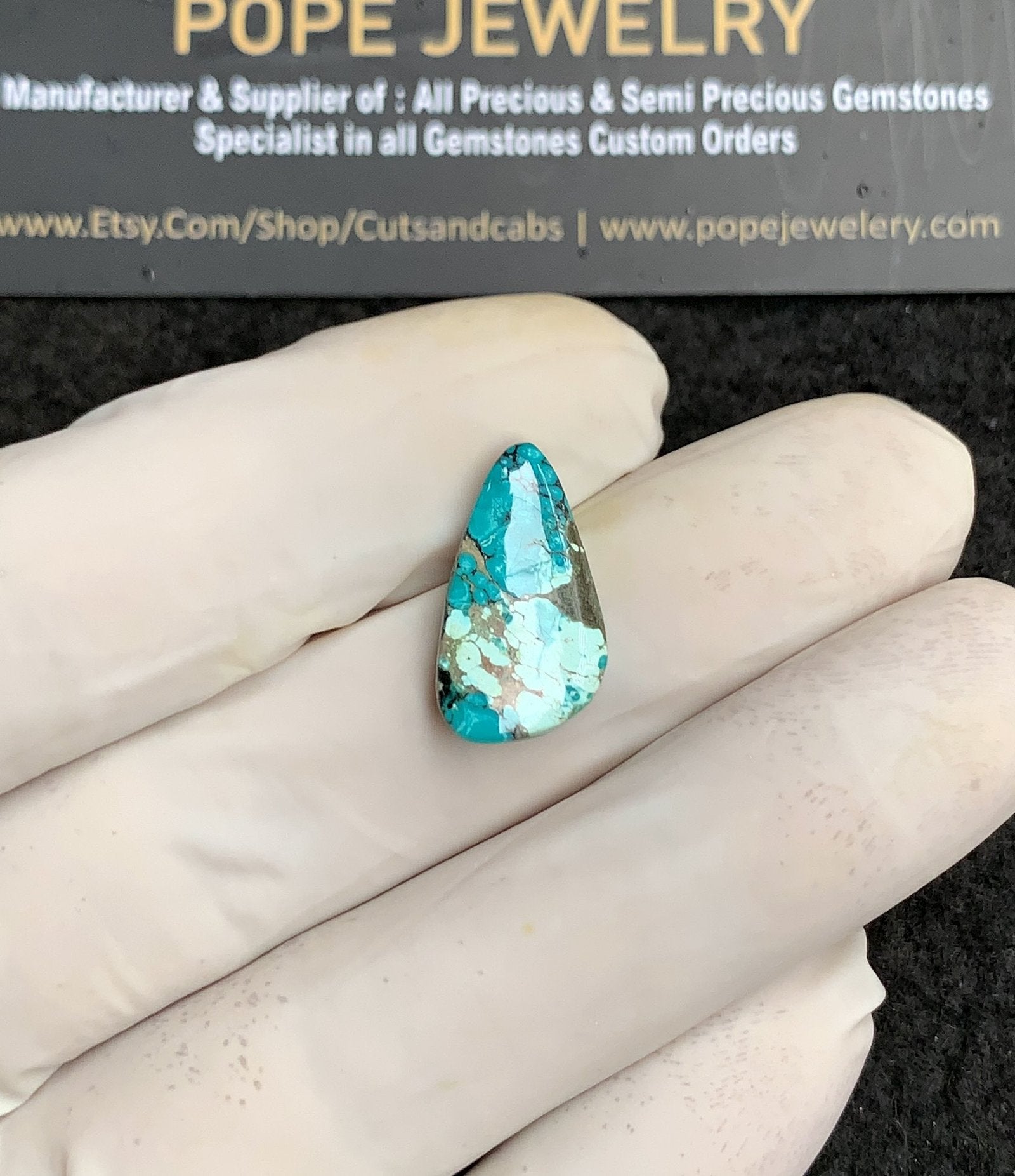 Natural Tibetan Turquoise Gemstone Smooth Fancy Shape Cabochon High Quality Loose Gemstones For Jewelry Making 19x11x4 MM Size V2888