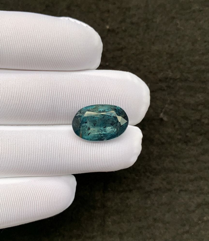 Natural Teal Green Kyanite Gemstone Faceted Cut Oval Shape 16x11x7 MM 1 Pcs Teal Green Kyanite High Quality Gemstone Wholesale gems SM24108