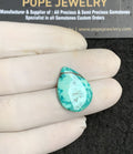 Natural Tibetan Turquoise Gemstone Smooth Pear Shape Cabochon High Quality Loose Gemstones For Jewelry Making 24x22x3 MM Size V2893