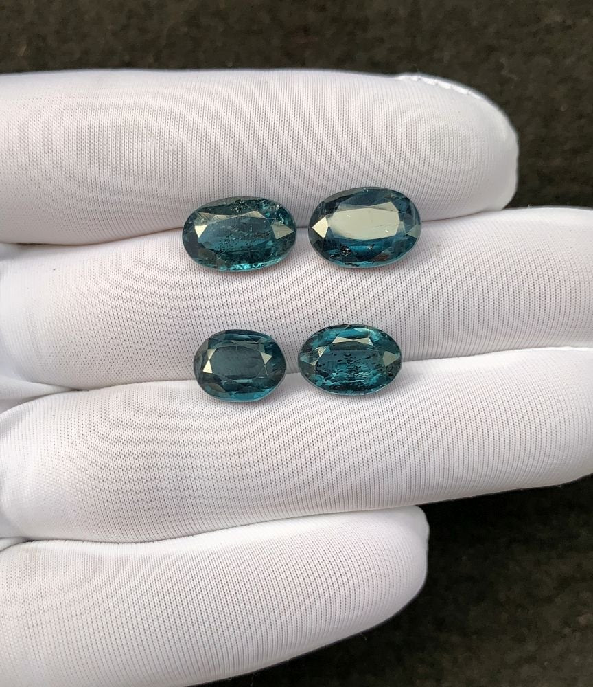 Natural Teal Green Kyanite Gemstone Faceted Cut Oval Shape 10-12 MM 4 Pcs Teal Green Kyanite High Quality Gemstone Wholesale gems SM24114