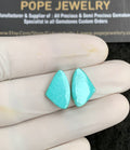 Natural American Turquoise Gemstone Smooth Fancy Shape Cabochon High Quality Loose Gemstones For Jewelry Making 16x10 MM Size 1 Pair V2901