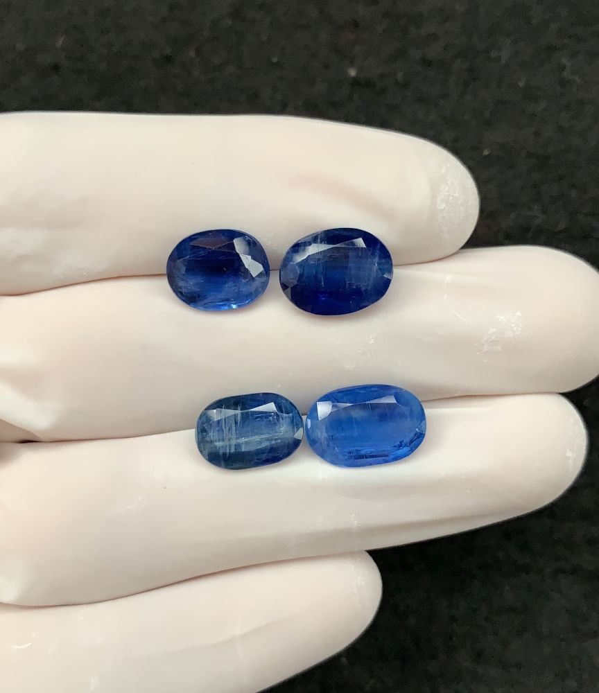Natural Blue Kyanite Gemstone Faceted Cut Oval Shape 10-12 MM 4 Pcs Blue Kyanite High Quality Gemstone Wholesale gems SM24125