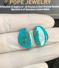 Natural American Turquoise Gemstone Smooth Fancy Shape Cabochon High Quality Loose Gemstones For Jewelry Making 18x12 MM Size 1 Pair V2902