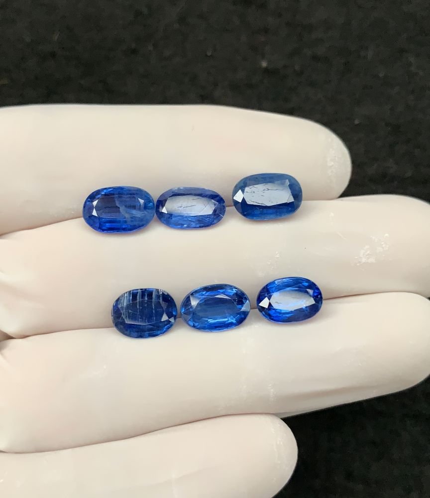 Natural Blue Kyanite Gemstone Faceted Cut Oval Shape 9-10 MM 6 Pcs Blue Kyanite High Quality Gemstone Wholesale gems SM24126