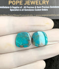Natural American Turquoise Gemstone Smooth Fancy Shape Cabochon High Quality Loose Gemstones For Jewelry Making 15x15 MM Size 1 Pair V2903