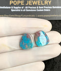 Natural American Turquoise Gemstone Smooth Fancy Shape Cabochon High Quality Loose Gemstones For Jewelry Making 15x13 MM Size 1 Pair V2905