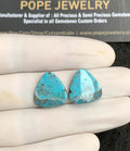 Natural American Turquoise Gemstone Smooth Heart Shape Cabochon High Quality Loose Gemstones For Jewelry Making 19x15 MM Size 1 Pair V2906