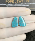 Natural American Turquoise Gemstone Smooth Fancy Shape Cabochon High Quality Loose Gemstones For Jewelry Making 18x11 MM Size 1 Pair V2908