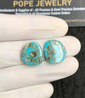 Natural American Turquoise Gemstone Smooth Fancy Shape Cabochon High Quality Loose Gemstones For Jewelry Making 15x14 MM Size 1 Pair V2909