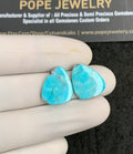Natural American Turquoise Gemstone Smooth Fancy Shape Cabochon High Quality Loose Gemstones For Jewelry Making 16x13 MM Size 1 Pair V2910