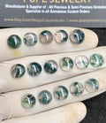 Natural Moss Agate Gemstone Smooth Round Shape Cabochon High Quality Loose Gemstones For Jewelry Making 8-9 MM Size 16 Pc V2946