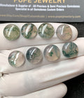 Natural Moss Agate Gemstone Smooth Round Shape Cabochon High Quality Loose Gemstones For Jewelry Making 12 MM Size 8 Pc V2952