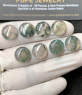 Natural Moss Agate Gemstone Smooth Round Shape Cabochon High Quality Loose Gemstones For Jewelry Making 12 MM Size 8 Pc V2953