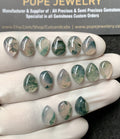 Natural Moss Agate Gemstone Smooth Pear Shape Cabochon High Quality Loose Gemstones For Jewelry Making 10x7 MM Size 15 Pc V2955
