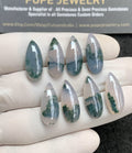 Natural Moss Agate Gemstone Smooth Pear Shape Cabochon High Quality Loose Gemstones For Jewelry Making 20x8 MM Size 8 Pcs SM24844