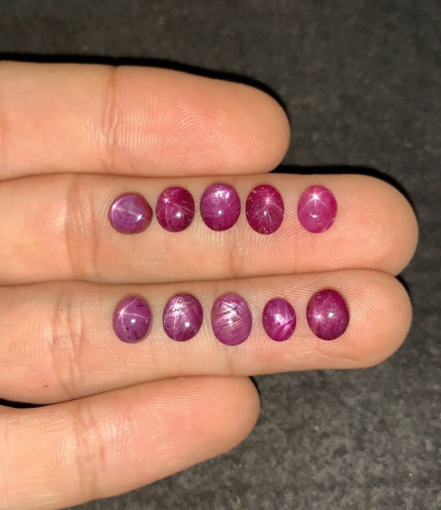 Natural Star Ruby Gemstone Cabochon Smooth Fancy Shape 6-7 MM 10 Pcs Star Ruby High Quality Gemstone Cabochon Wholesale gems SM24169