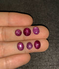 Natural Star Ruby Gemstone Cabochon Smooth Fancy Shape 7-9 MM 6 Pcs Star Ruby High Quality Gemstone Cabochon Wholesale gems SM24179