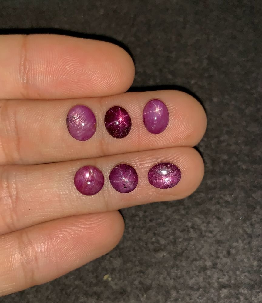 Natural Star Ruby Gemstone Cabochon Smooth Fancy Shape 7-8 MM 6 Pcs Star Ruby High Quality Gemstone Cabochon Wholesale gems SM24180