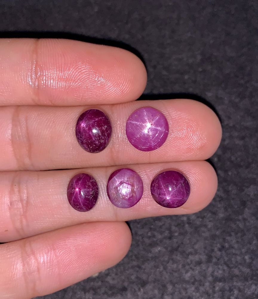 Natural Star Ruby Gemstone Cabochon Smooth Fancy Shape 9-10 MM 5 Pcs Star Ruby High Quality Gemstone Cabochon Wholesale gems SM24184