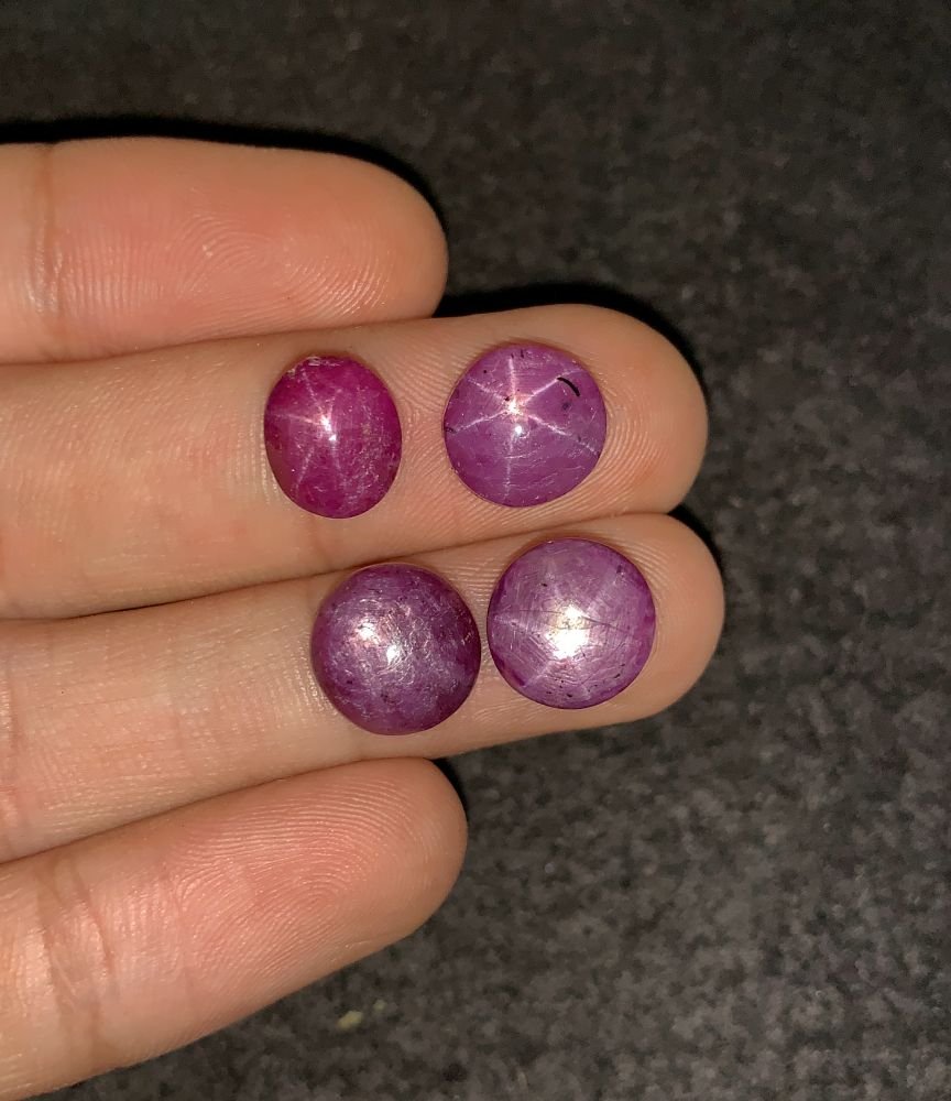 Natural Star Ruby Gemstone Cabochon Smooth Fancy Shape 10-11 MM 4 Pcs Star Ruby High Quality Gemstone Cabochon Wholesale gems SM24186