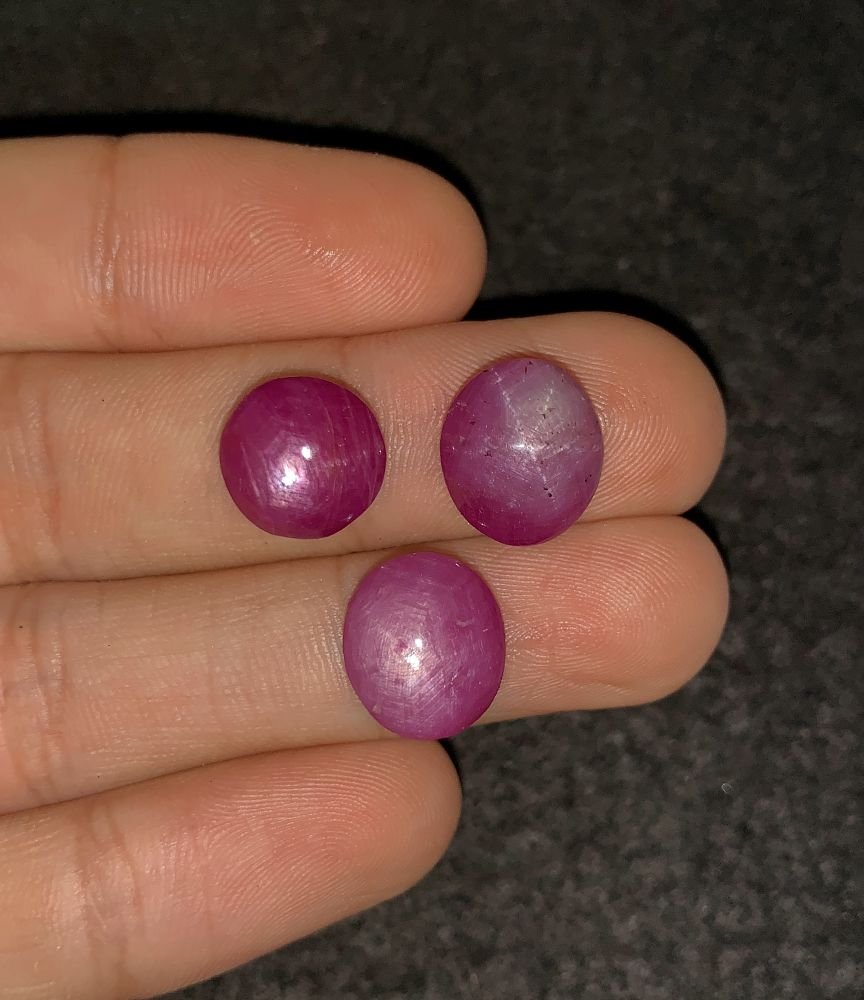 Natural Star Ruby Gemstone Cabochon Smooth Fancy Shape 11-13 MM 3 Pcs Star Ruby High Quality Gemstone Cabochon Wholesale gems SM24191