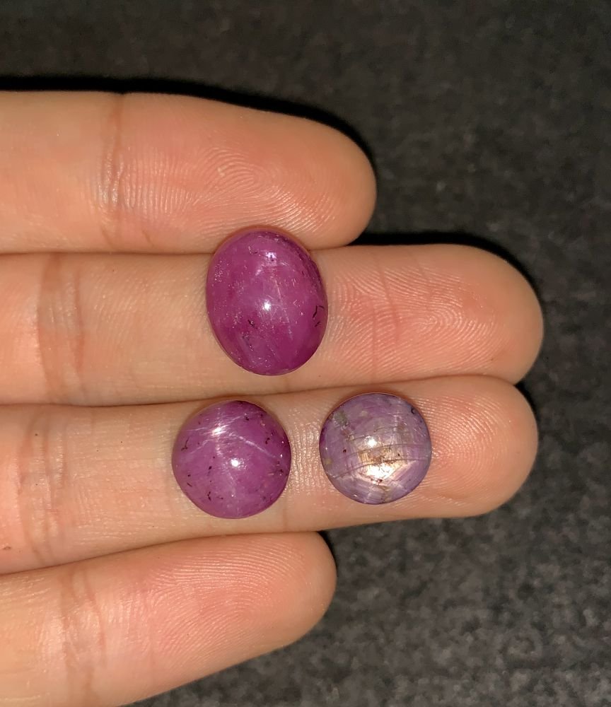 Natural Star Ruby Gemstone Cabochon Smooth Fancy Shape 10-14 MM 3 Pcs Star Ruby High Quality Gemstone Cabochon Wholesale gems SM24194