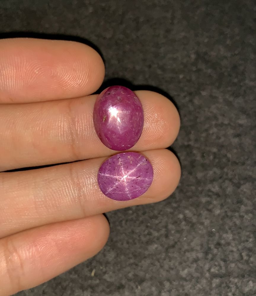 Natural Star Ruby Gemstone Cabochon Smooth Fancy Shape 13-15 MM 2 Pcs Star Ruby High Quality Gemstone Cabochon Wholesale gems SM24198