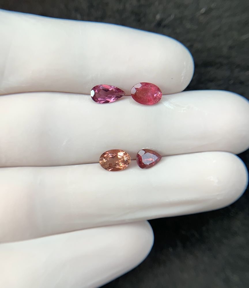 Natural Tourmaline Gemstone Faceted Cut Mix Shape High Quality Loose Gemstones For Jewelry Making 7-8 MM Size 4 Pcs SM24200