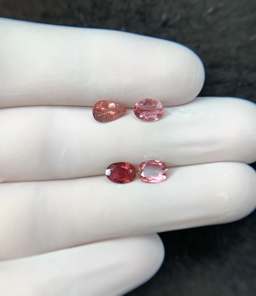 Natural Tourmaline Gemstone Faceted Cut Mix Shape High Quality Loose Gemstones For Jewelry Making 6-7 MM Size 4 Pcs SM24203