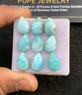 Natural Larimar Gemstone Smooth Pear Shape Cabochon High Quality Loose Gemstones For Jewelry Making 13x9 MM Size 9 Pcs V5123