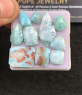 Natural Larimar Gemstone Rose Cut Mix Shape Cabochon High Quality Loose Gemstones For Jewelry Making 7-25 MM Size 10 Pcs V5124