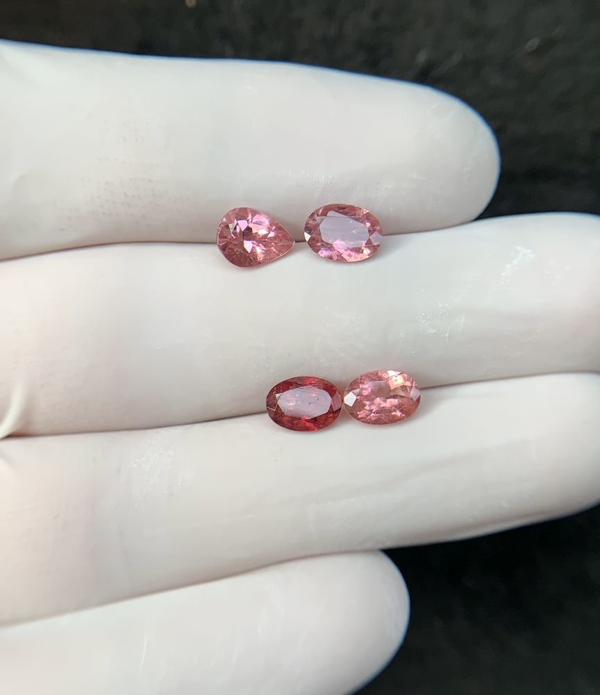 Natural Tourmaline Gemstone Faceted Cut Mix Shape High Quality Loose Gemstones For Jewelry Making 7x5 MM Size 4 Pcs SM24212