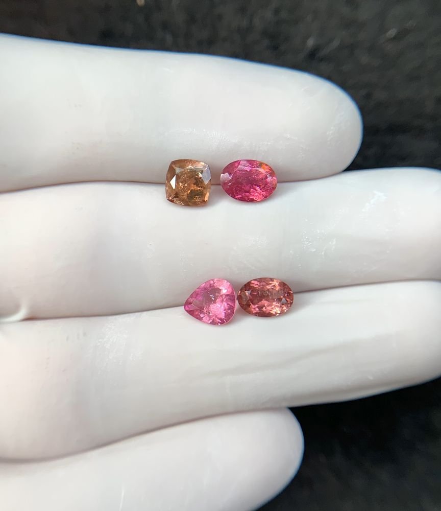 Natural Tourmaline Gemstone Faceted Cut Mix Shape High Quality Loose Gemstones For Jewelry Making 6-7 MM Size 4 Pcs SM24213