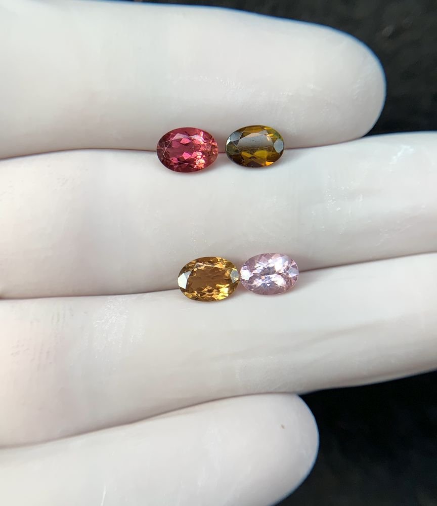 Natural Tourmaline Gemstone Faceted Cut Oval Shape High Quality Loose Gemstones For Jewelry Making 7x5 MM Size 4 Pcs SM24215