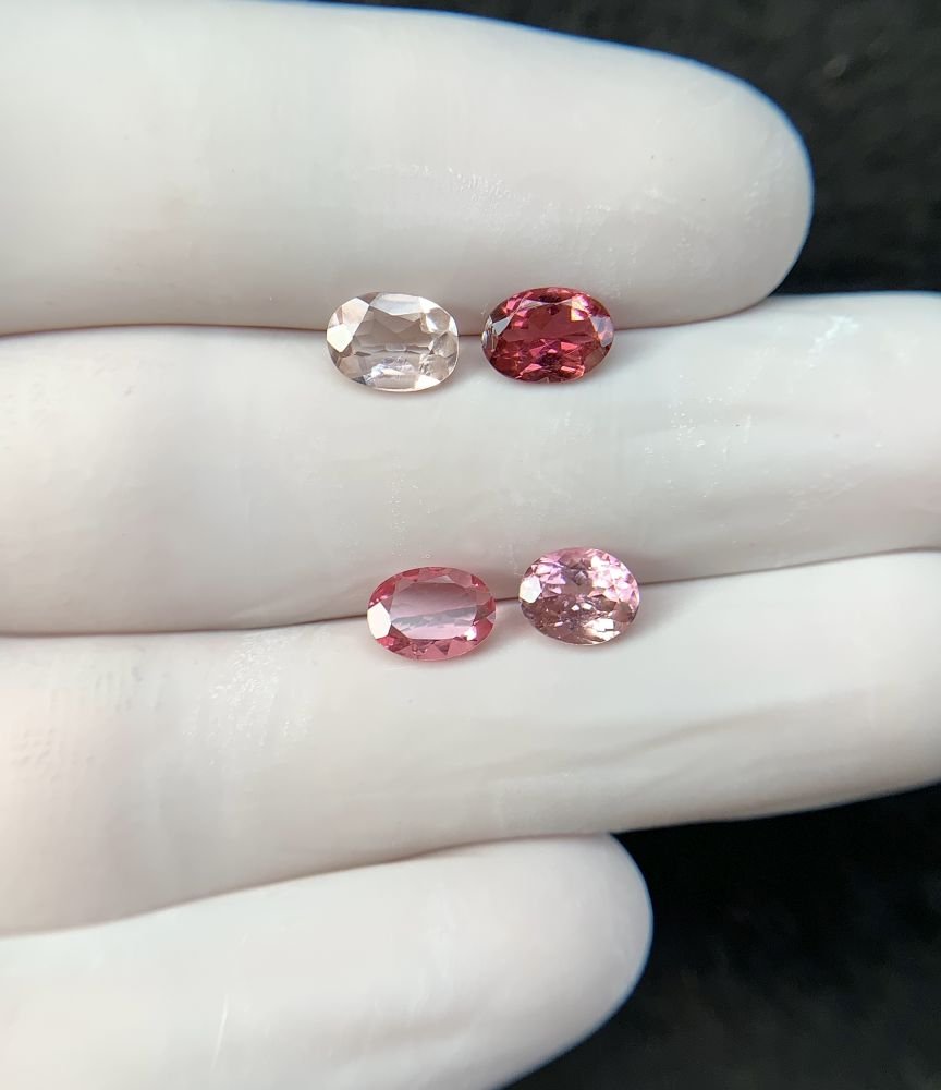 Natural Tourmaline Gemstone Faceted Cut Oval Shape High Quality Loose Gemstones For Jewelry Making 6-7 MM Size 4 Pcs SM24216