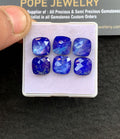 Natural Lapis Lazuli Doublet Gemstone Rose Cut Cushion Shape Cabochon High Quality Loose Gemstones For Jewelry Making 10 MM Size 6 Pcs V5134
