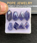 Natural Iolite Gemstone Step Cut Mix Shape Cabochon High Quality Loose Gemstones For Jewelry Making 10-19 MM Size 8 Pcs V5136