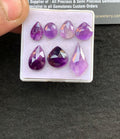 Natural Amethyst Gemstone Rose Cut Mix Cabochon High Quality Loose Gemstones For Jewelry Making 9-16 MM Size 7 Pcs V5140